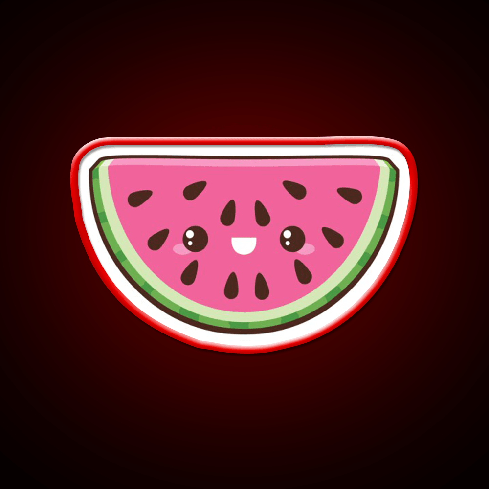 Kawaii Watermelon Slice Snack Food Led Neon Sign Rgb Color - Shineneon