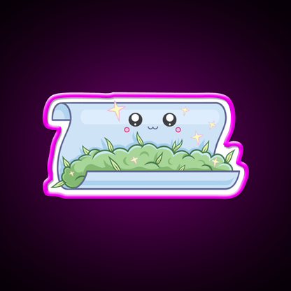 Kawaii Weed Rolling Paper For Joints Hemp Inspired Green Leaf Led Neon Sign Rgb Color - Shineneon