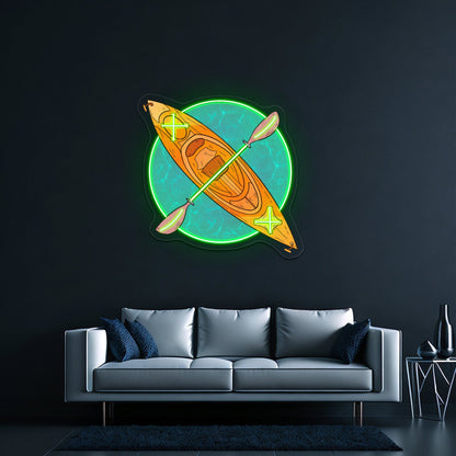 Kayaking Artwork Wedding Neon Sign - Shineneon