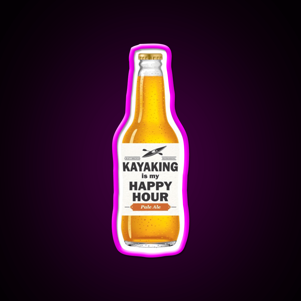 Kayaking Is My Happy Hour Whiskey Drink Bar Led Neon Sign Rgb Color - Shineneon