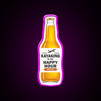 Kayaking Is My Happy Hour Whiskey Drink Bar Led Neon Sign Rgb Color - Shineneon