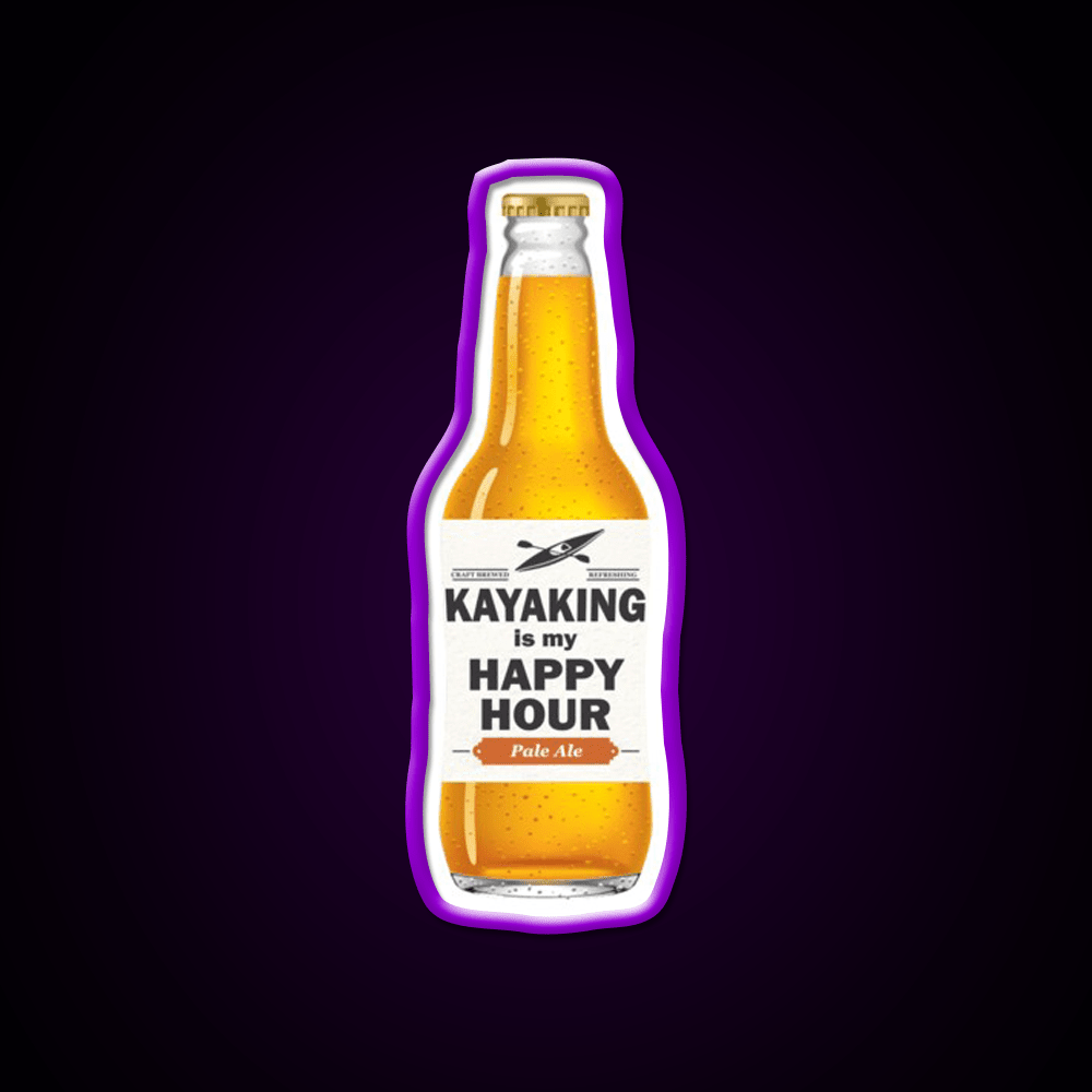 Kayaking Is My Happy Hour Whiskey Drink Bar Led Neon Sign Rgb Color - Shineneon