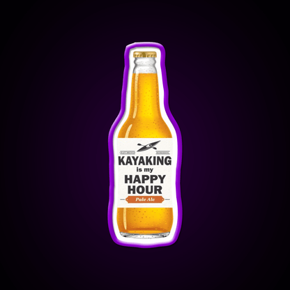 Kayaking Is My Happy Hour Whiskey Drink Bar Led Neon Sign Rgb Color - Shineneon