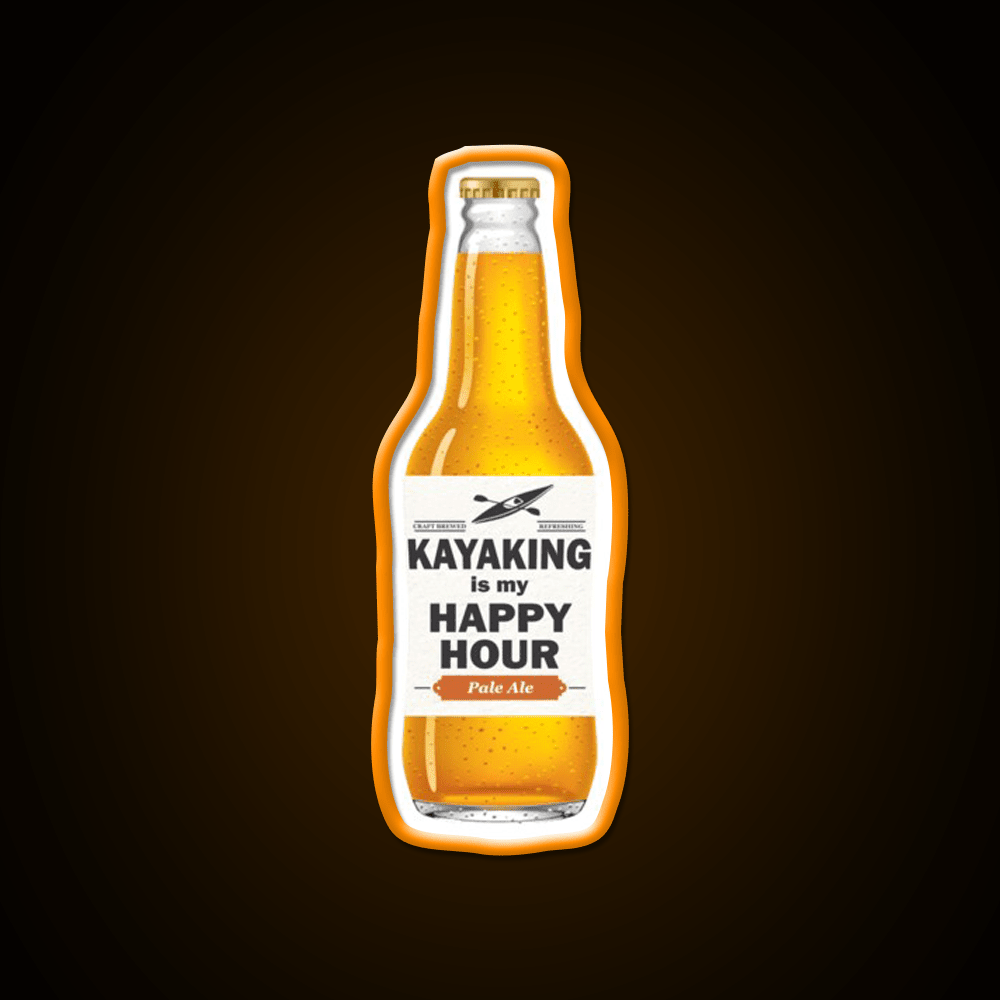 Kayaking Is My Happy Hour Whiskey Drink Bar Led Neon Sign Rgb Color - Shineneon