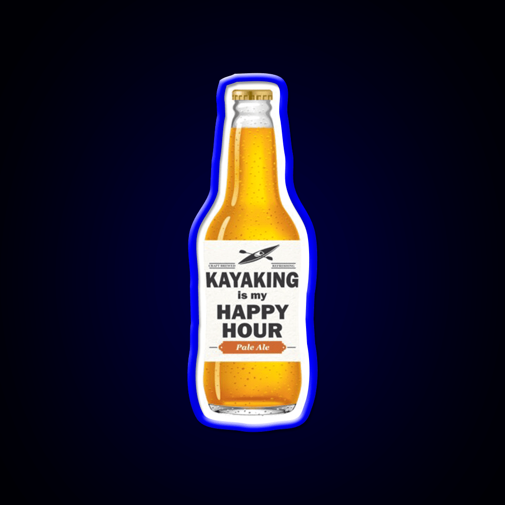 Kayaking Is My Happy Hour Whiskey Drink Bar Led Neon Sign Rgb Color - Shineneon