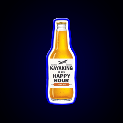 Kayaking Is My Happy Hour Whiskey Drink Bar Led Neon Sign Rgb Color - Shineneon