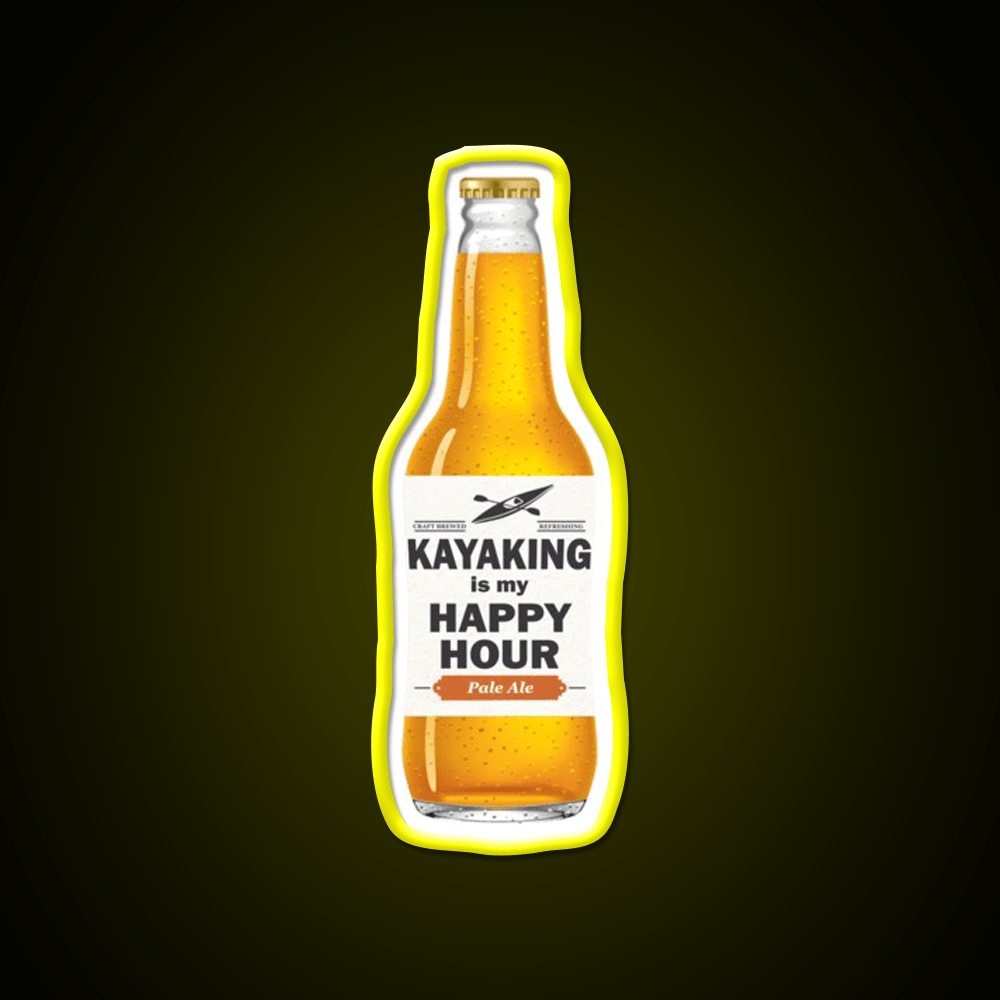 Kayaking Is My Happy Hour Whiskey Drink Bar Led Neon Sign Rgb Color - Shineneon
