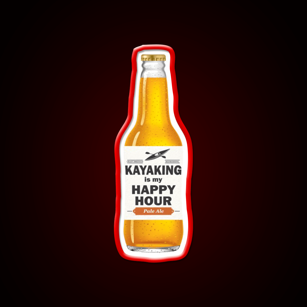 Kayaking Is My Happy Hour Whiskey Drink Bar Led Neon Sign Rgb Color - Shineneon