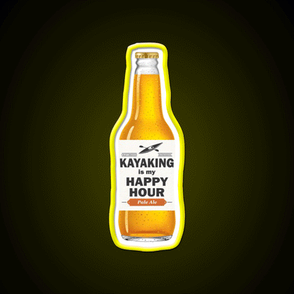 Kayaking Is My Happy Hour Whiskey Drink Bar Led Neon Sign Rgb Color - Custom LED neon sign front view