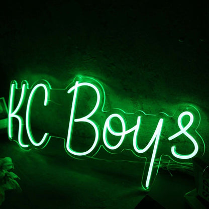 Kc Boys Green Led Neon Sign - Shineneon