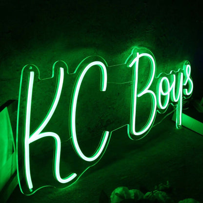 Kc Boys Green Led Neon Sign - Shineneon