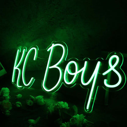 Kc Boys Green Led Neon Sign - Shineneon