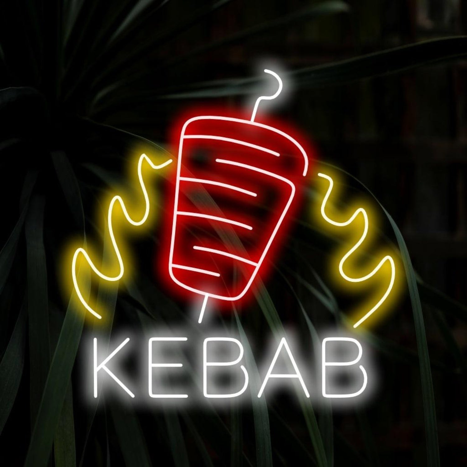 Kebab Flame Skewer Art Led Neon Sign For Restaurant Shop Decor | Shineneon