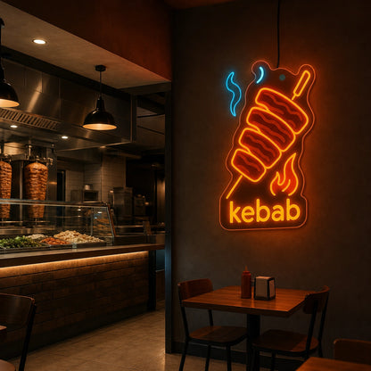 Kebab Spit LED Neon Sign Home Garage Wall Decoration real lifestyle scene