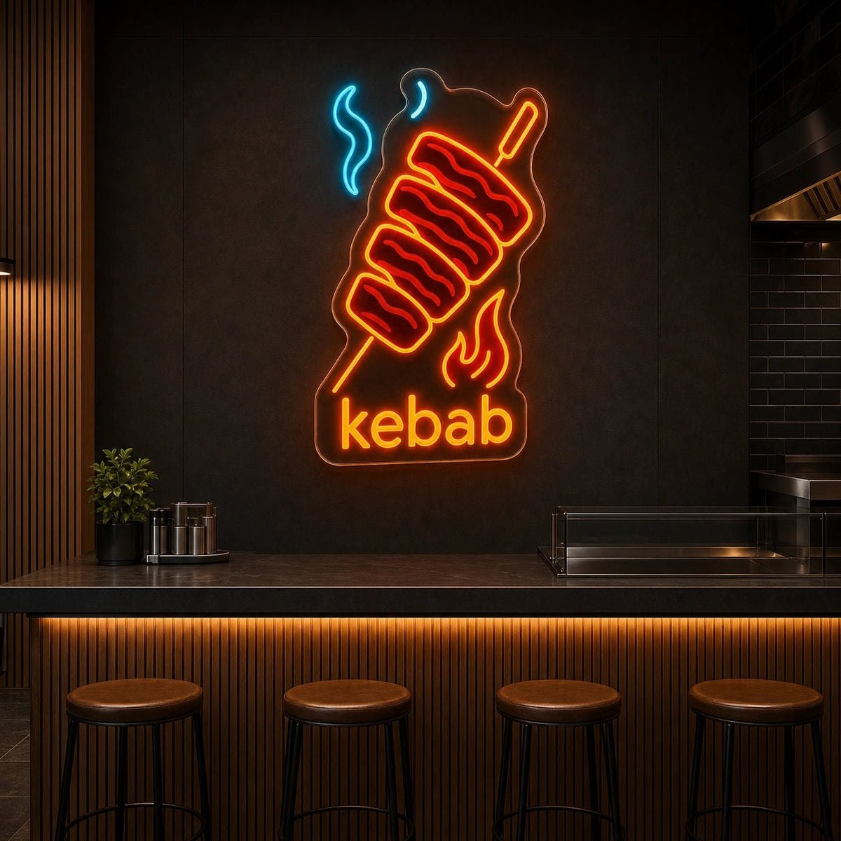 Kebab Spit LED Neon Sign Man Cave Neon Sign - Shineneon
