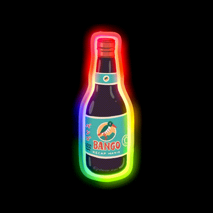Kecap Bango Legendary Indonesian Soy Sauce Snack Food Led Neon Sign Rgb Color - LED neon sign close-up detail