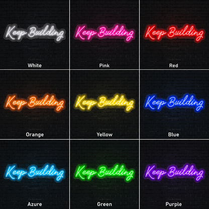 Keep Building Wall Decor LED Neon Sign - 05 Color Grid