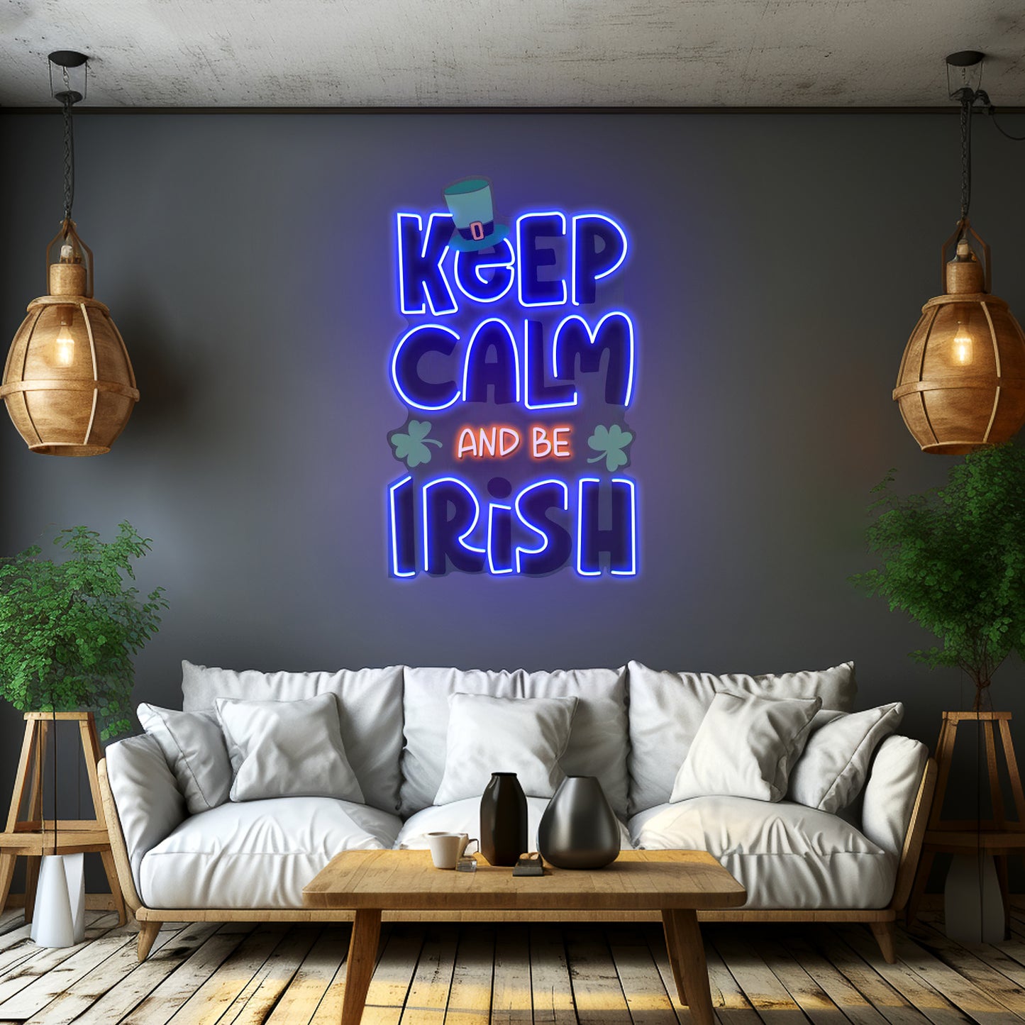 Keep Calm And Be Irish St Patrick Day Led Signs Wall Art