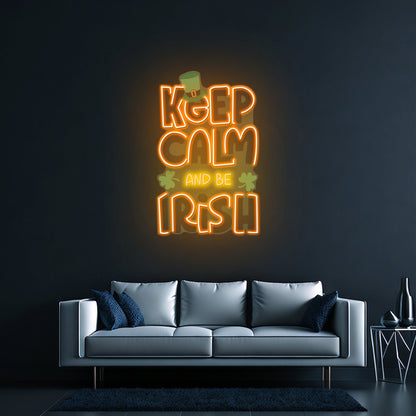 Keep Calm And Be Irish St Patrick Day Led Signs Wall Art