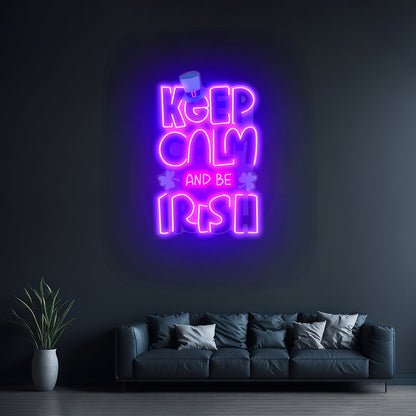 Keep Calm And Be Irish St Patrick Day Led Signs Wall Art