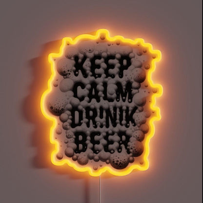Keep Calm And Drink Beer Keep Calm Rgb Led Neon Sign - Custom LED neon sign front view