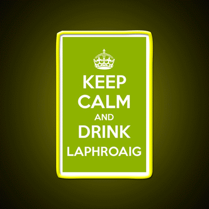 Keep Calm And Drink Laphroaig Islay Whisky Drink Bar Led Neon Sign Rgb Color