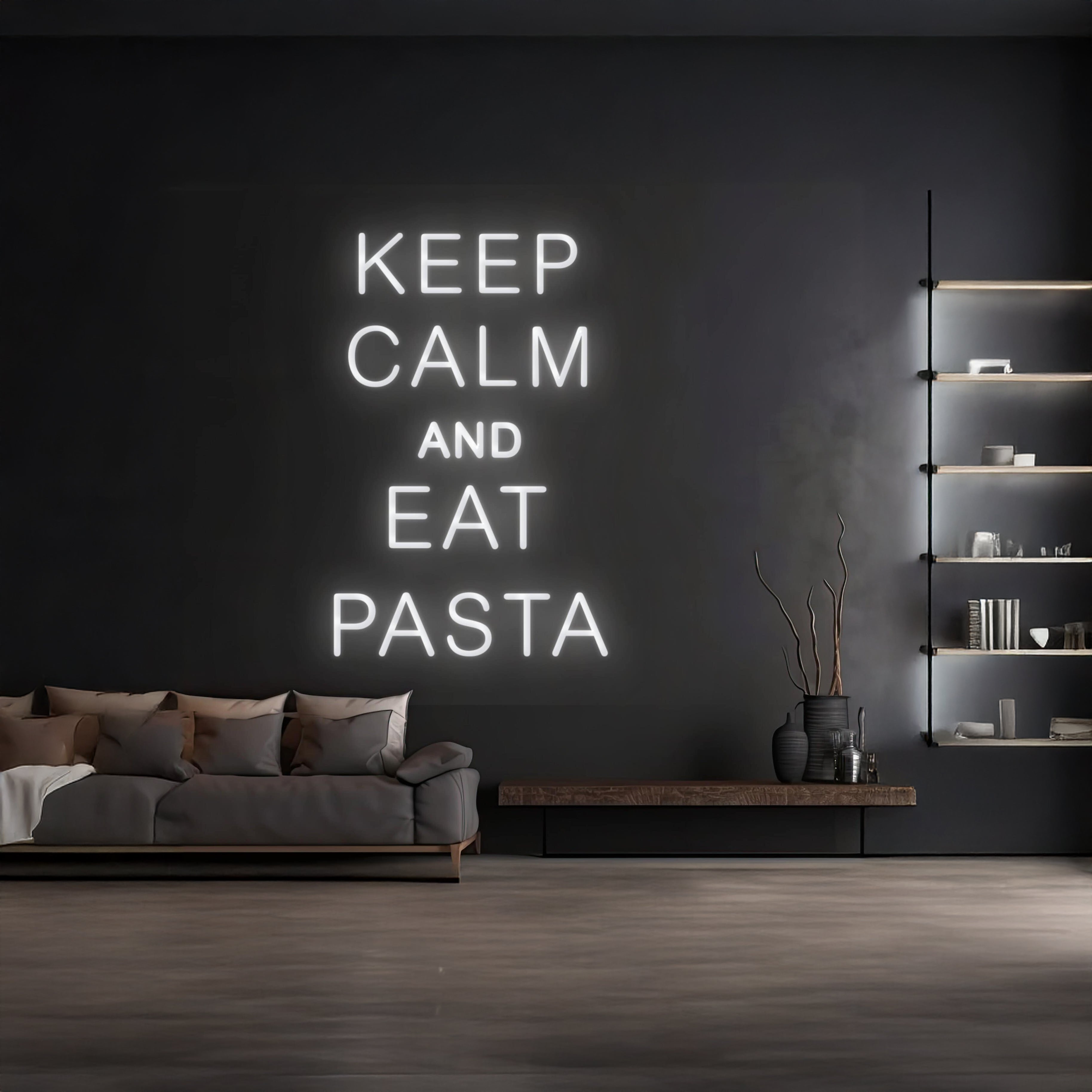 Keep Calm And Eat Pasta Neon Sign Pasta Neon Light | Shineneon