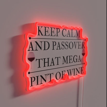 Keep Calm And Passover That Mega Pint Of Wine Rgb Led Neon Sign - LED neon sign close-up detail