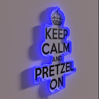 Keep Calm And Pretzel On Rgb Led Neon Sign - LED neon sign close-up detail