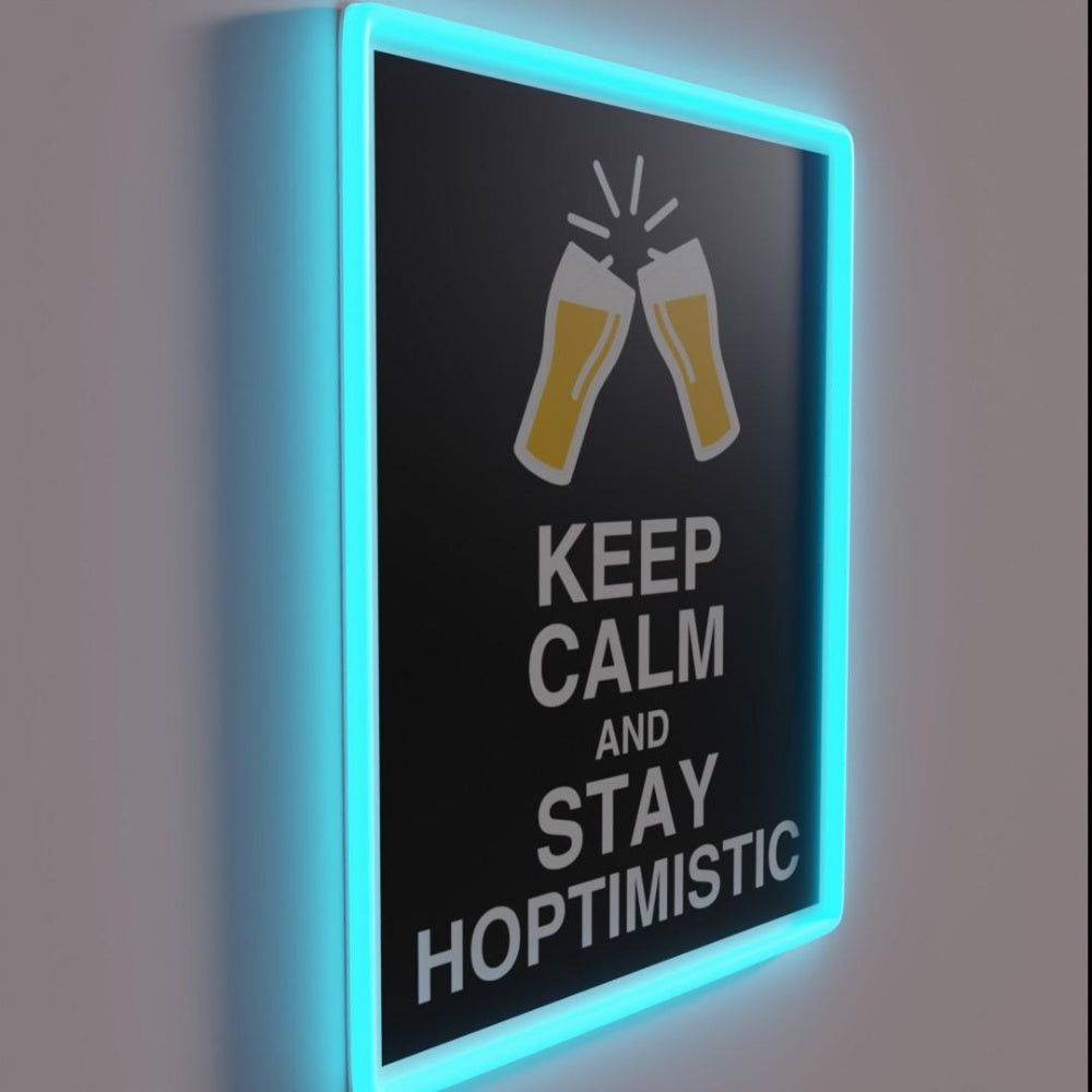 Keep Calm And Stay Hoptimistic Rgb Led Neon Sign Bar Wall Decor - LED neon sign close-up detail