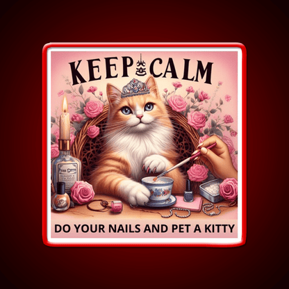 Keep Calm Do Your Nails And Pet A Kitty Nail Salon Led Neon Sign Rgb Color - Shineneon