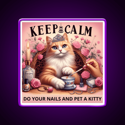 Keep Calm Do Your Nails And Pet A Kitty Nail Salon Led Neon Sign Rgb Color - Shineneon