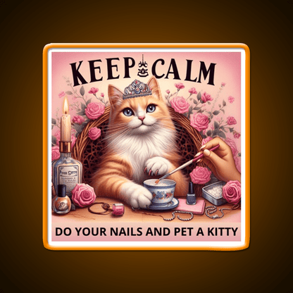 Keep Calm Do Your Nails And Pet A Kitty Nail Salon Led Neon Sign Rgb Color - Shineneon