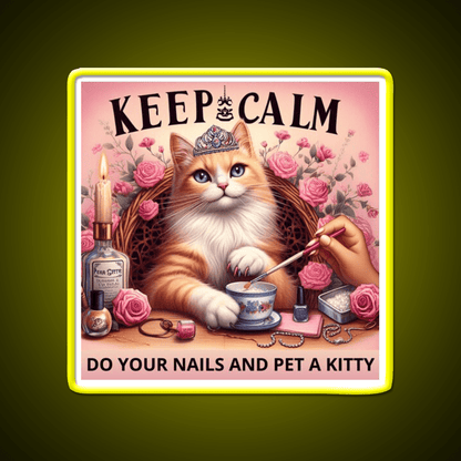 Keep Calm Do Your Nails And Pet A Kitty Nail Salon Led Neon Sign Rgb Color - Shineneon