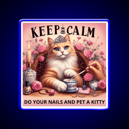 Keep Calm Do Your Nails And Pet A Kitty Nail Salon Led Neon Sign Rgb Color - Shineneon