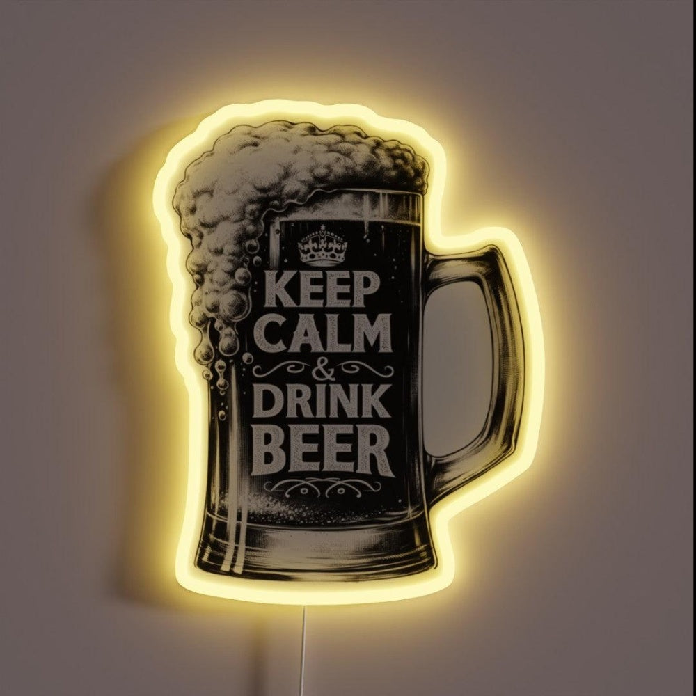 Keep Calm Drink Beer Keep Calm And Pivo Rgb Led Neon Sign - Custom LED neon sign front view