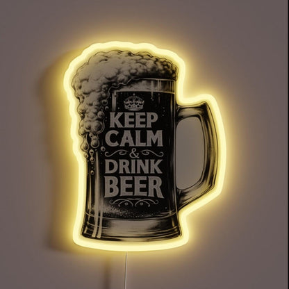 Keep Calm Drink Beer Keep Calm And Pivo Rgb Led Neon Sign - Custom LED neon sign front view