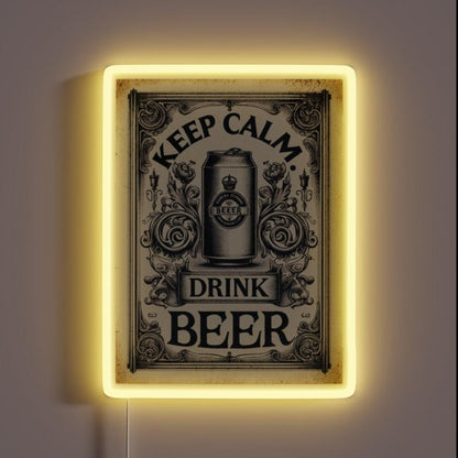 Keep Calm Drink Beer Keep Calm Rgb Led Neon Sign - Custom LED neon sign front view