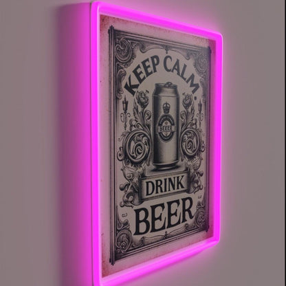 Keep Calm Drink Beer Keep Calm Rgb Led Neon Sign - LED neon sign close-up detail