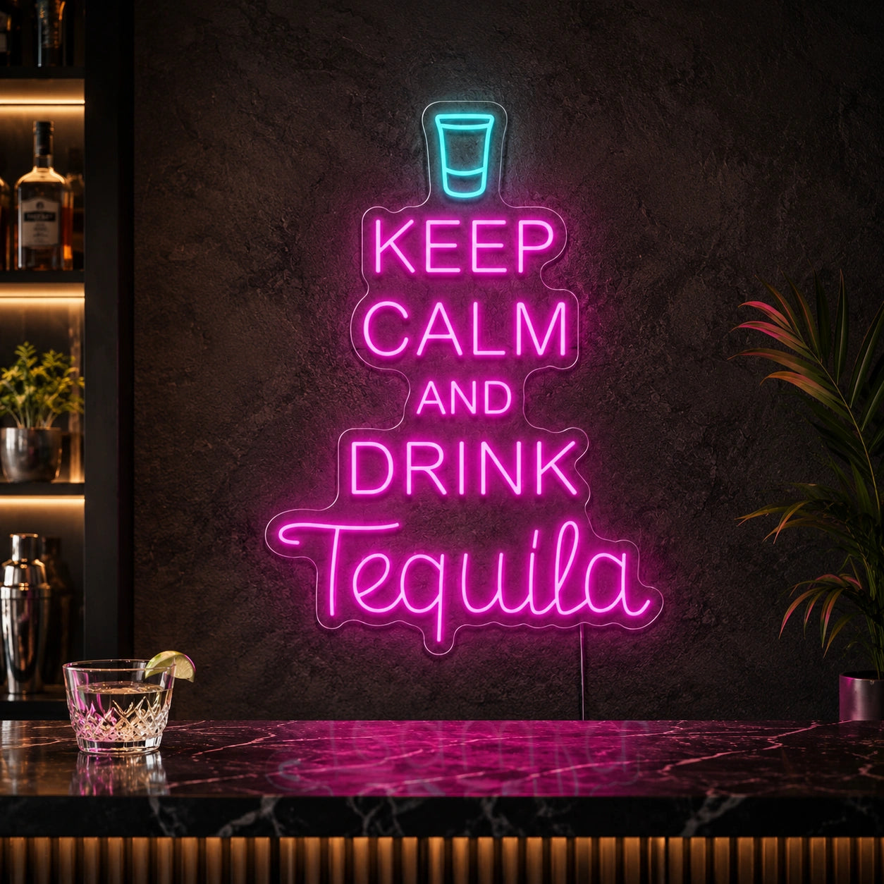 Keep Calm Drink Tequila Neon Sign LED Neon Sign high-converting product image