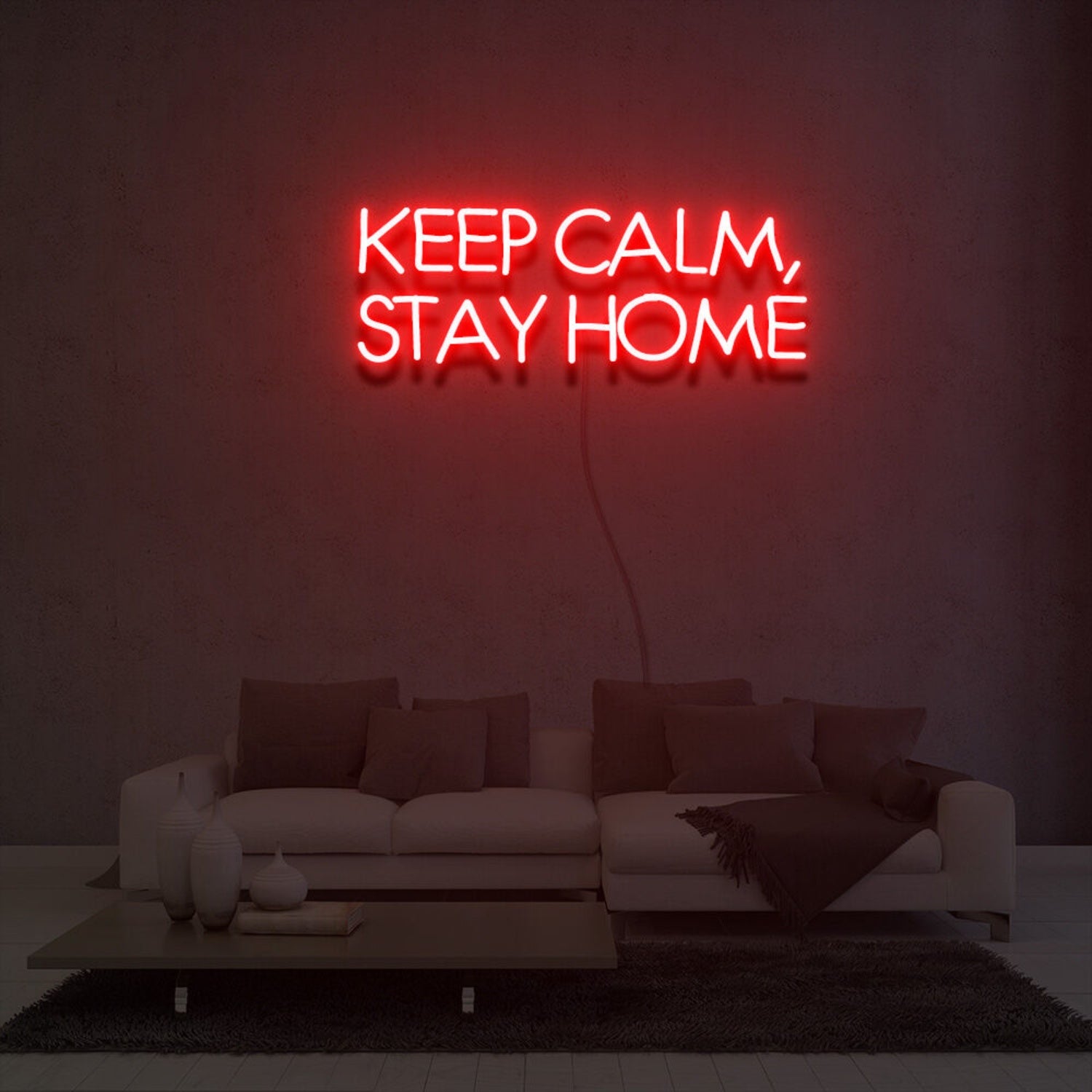 Keep Calm Stay Home Led Neon Sign Light For Home Party | Shineneon