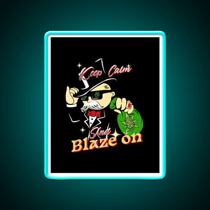 Keep Calm2 Hemp Inspired Green Leaf Led Neon Sign Rgb Color - Size and dimension reference