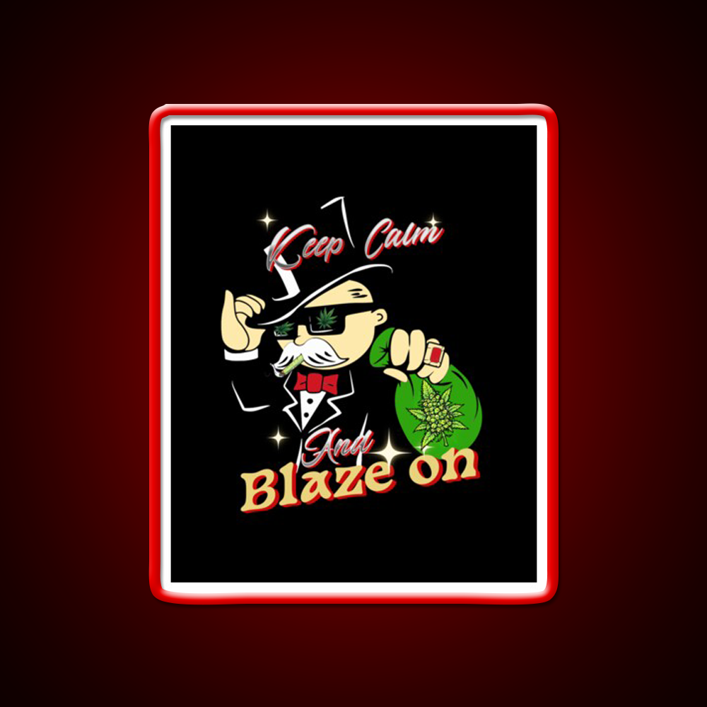 Keep Calm2 Hemp Inspired Green Leaf Led Neon Sign Rgb Color