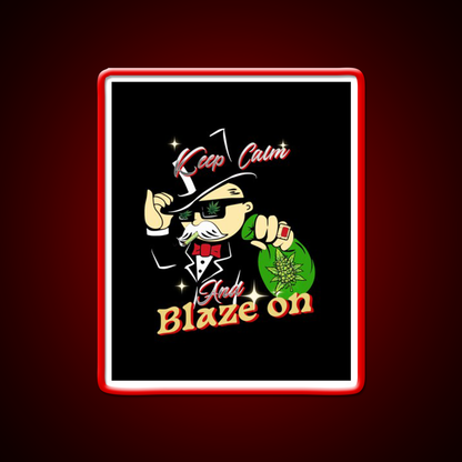 Keep Calm2 Hemp Inspired Green Leaf Led Neon Sign Rgb Color
