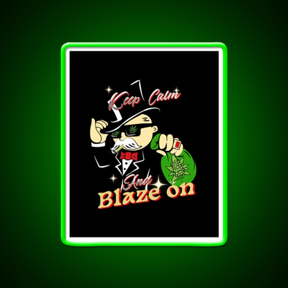 Keep Calm2 Hemp Inspired Green Leaf Led Neon Sign Rgb Color - Shineneon