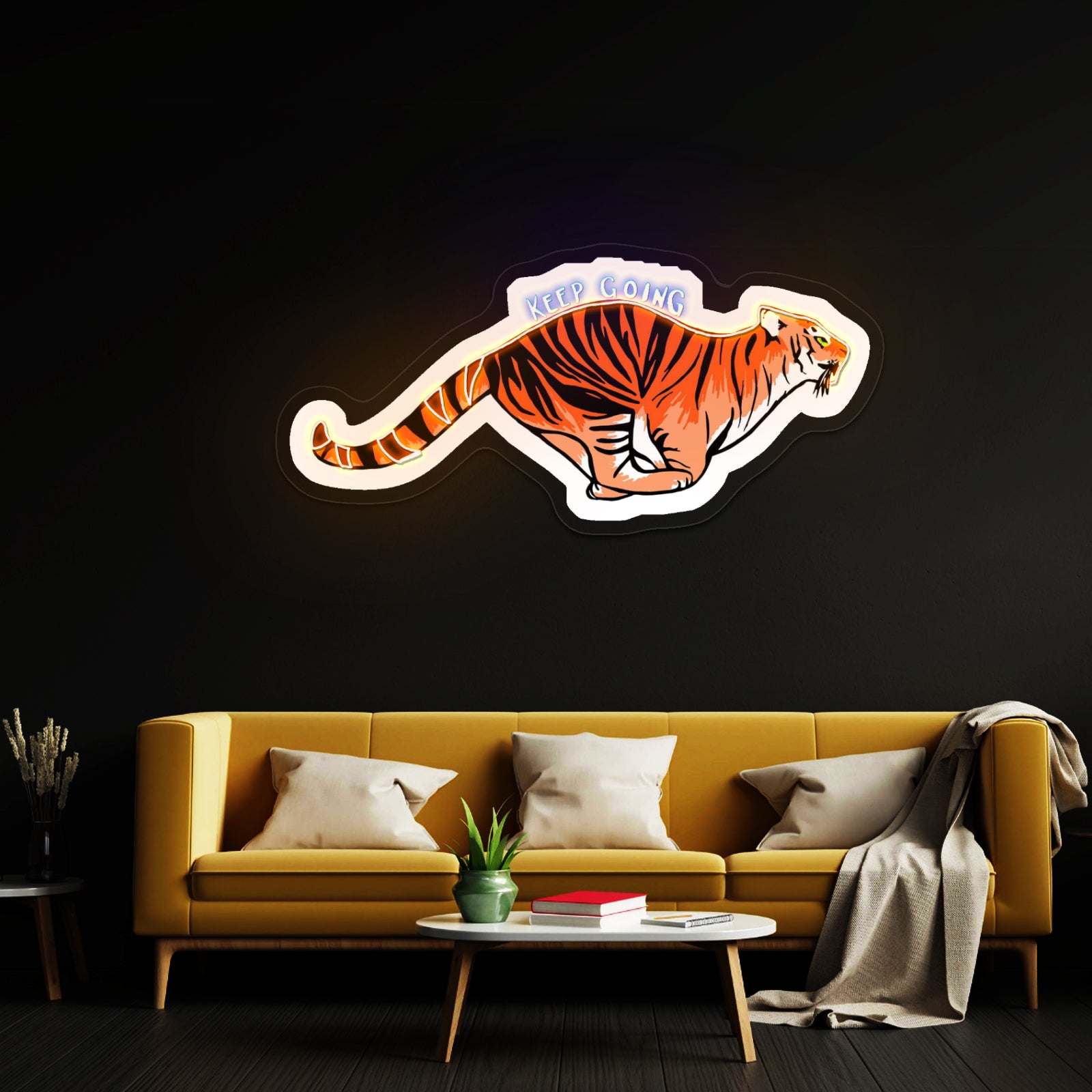 Keep Going Tiger Artwork Led Neon
