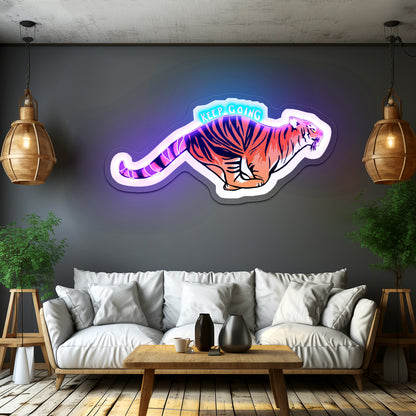 Keep Going Tiger Artwork Led Neon