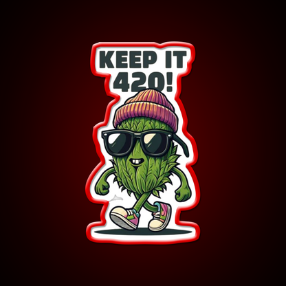 Keep It 420 Cool Walking Nug Hemp Inspired Green Leaf Led Neon Sign Rgb Color - LED neon sign view 10