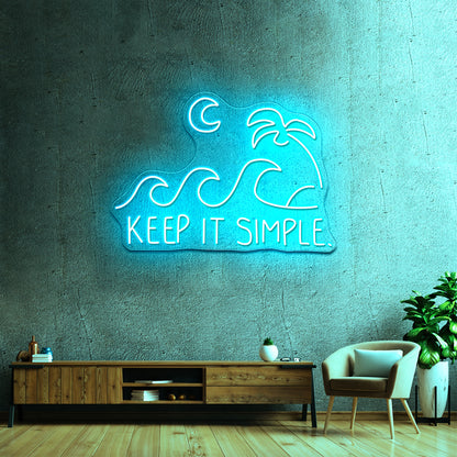 Keep It Simple Artwork Neon Signs For Sale - Size and dimension reference