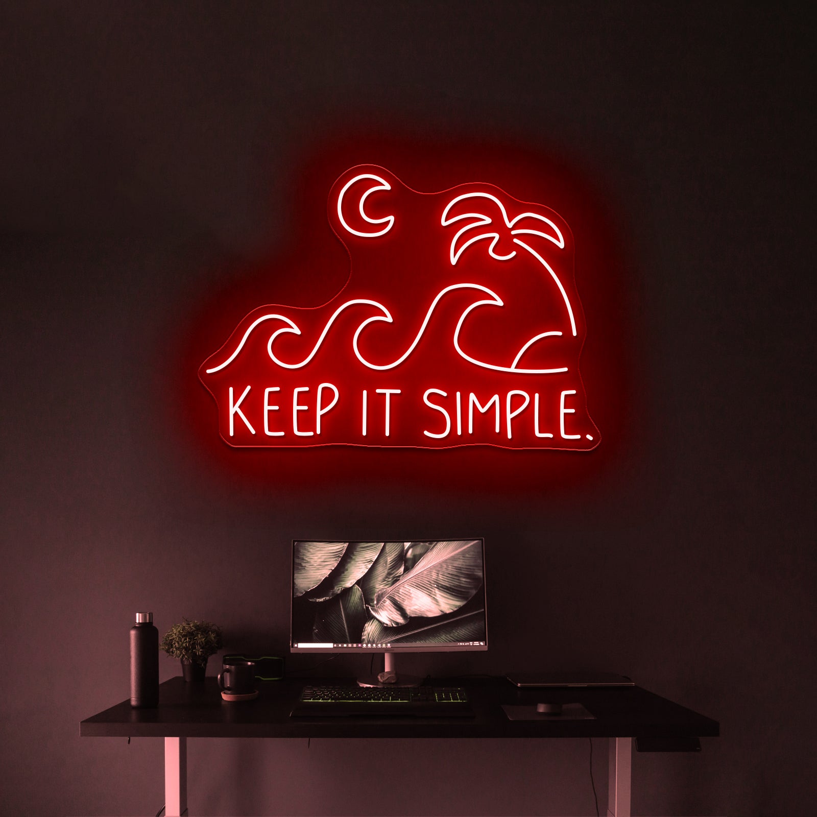 Keep It Simple Artwork Neon Signs For Sale - Custom LED neon sign front view